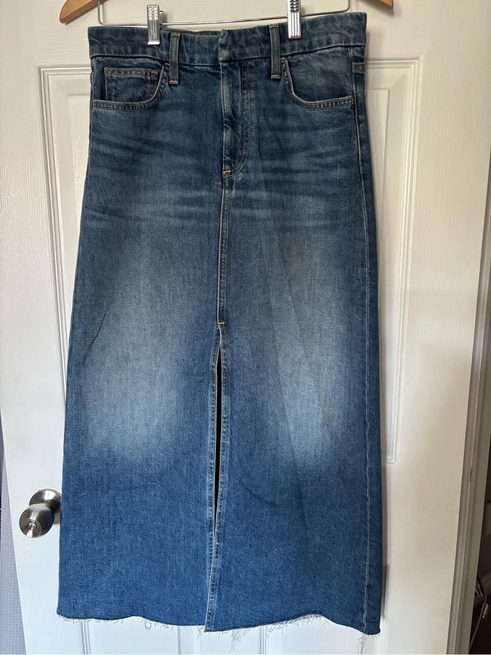 Frank & Eileen Donnybrook Denim Skirt Classic Blue Like New 27